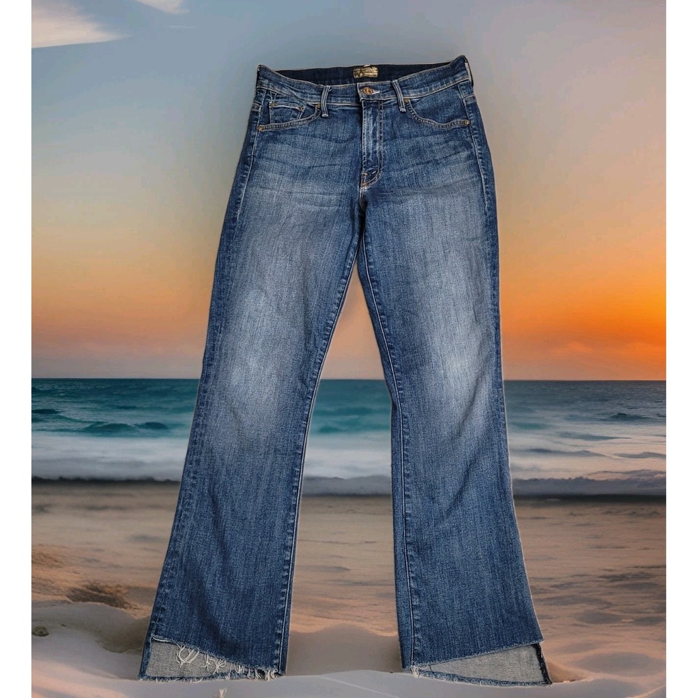 👖MOTHER The Insider Crop Step Fray Jeans Womens 25 Rough Enough Wash Made USA